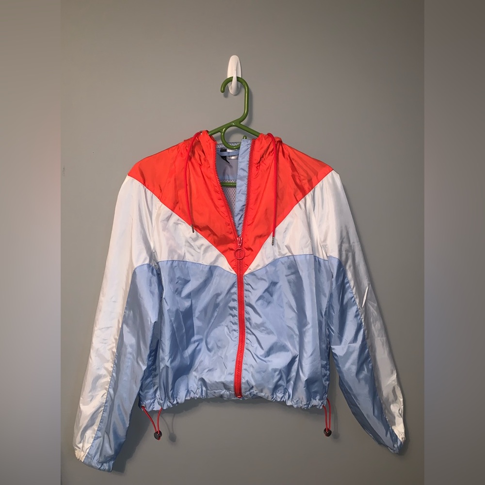 Neon Blue and Orange H&M Lightweight Athletic Jacket